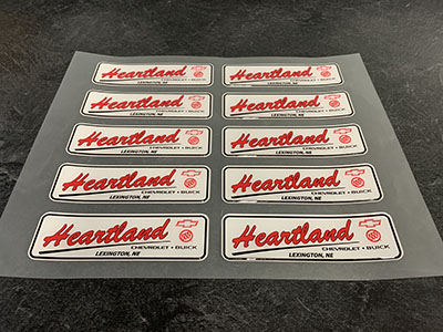 Heartland Dealership Domed Decal Example | Decals.com