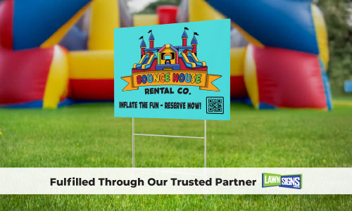 Bounce house rental yard sign