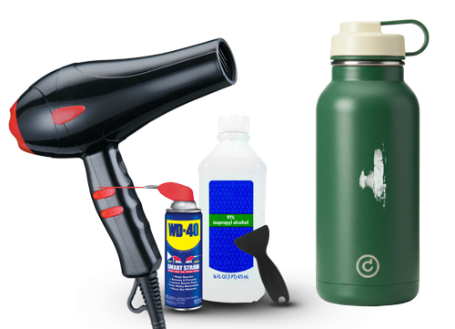 Supplies needed to remove sticker residue from metal