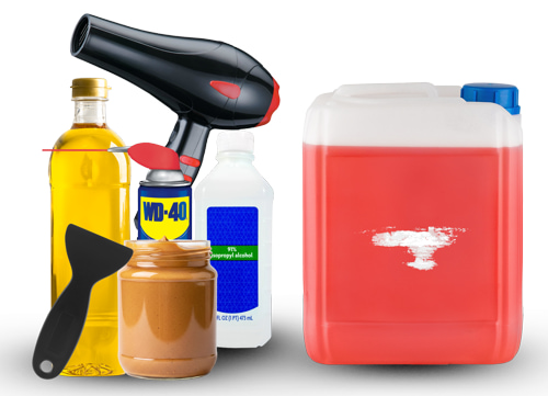 Supplies needed to remove sticker residue from plastic