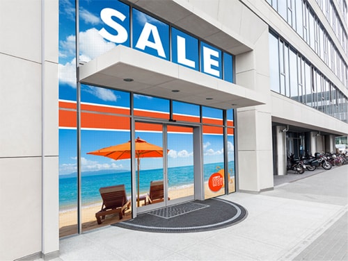 Window Perf on a Storefront | Decals.com