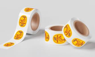White Oval Waterproof Roll Labels