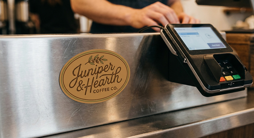 Custom business magnet for a coffee shop | Decals.com