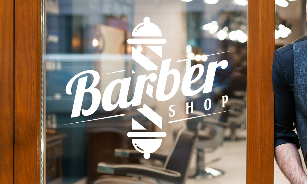 Custom white cut vinyl for a barber shop | Decals.com