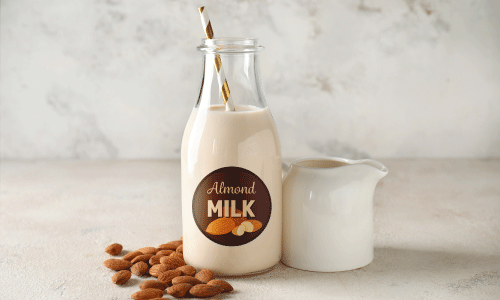 Almond milk circle label