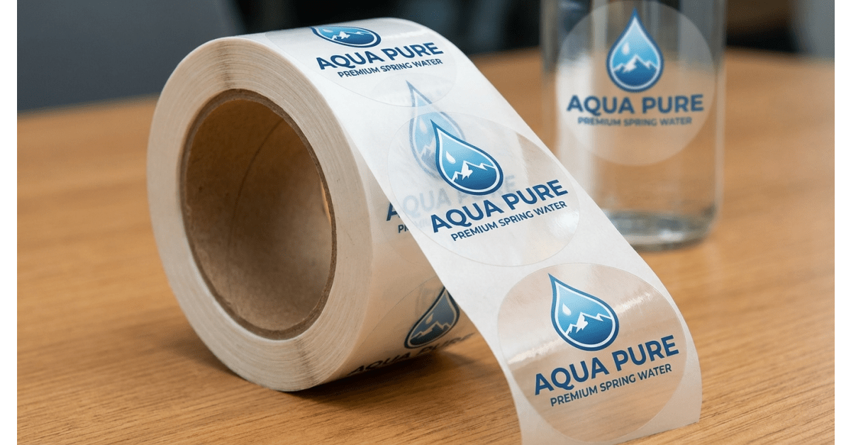 Clear Circle Waterproof Roll Labels for Water Company