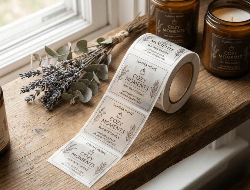 Custom clear square waterproof roll labels