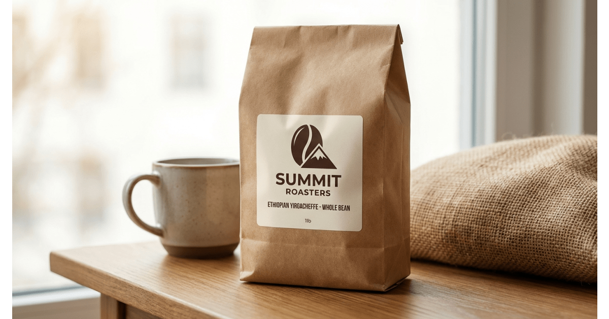 Square Label for Coffee Grounds Bag | Decals.com